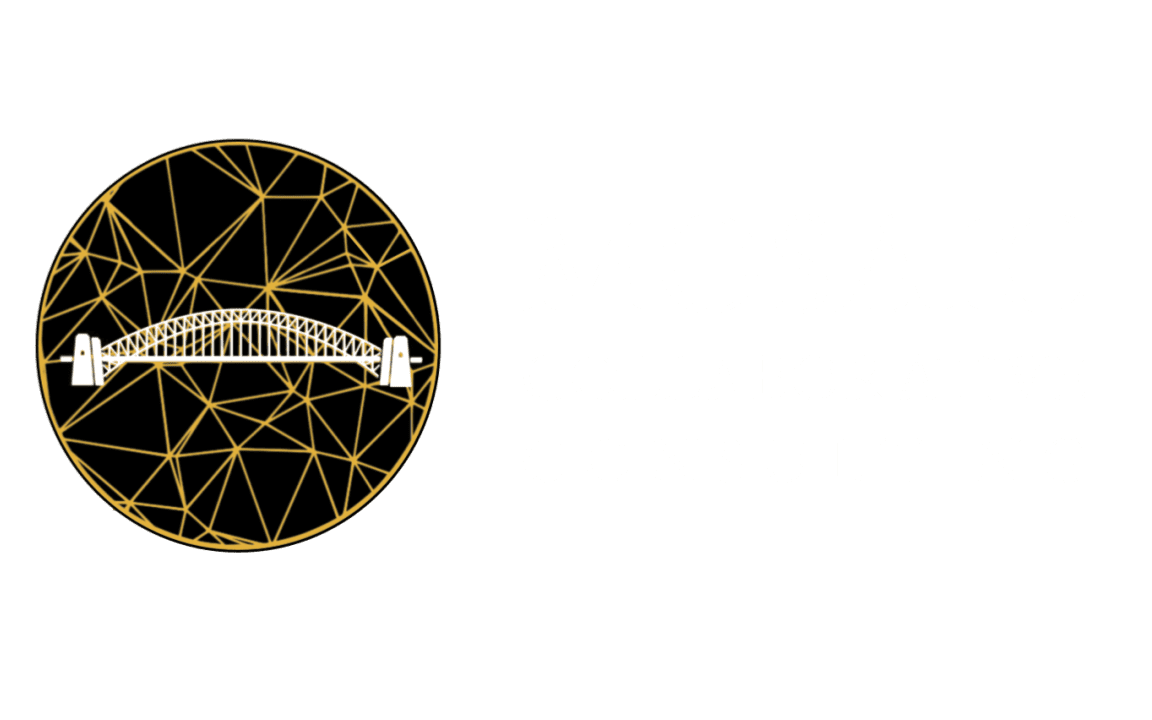 Mosaic Logo - Horizontal, Gold, White Letters